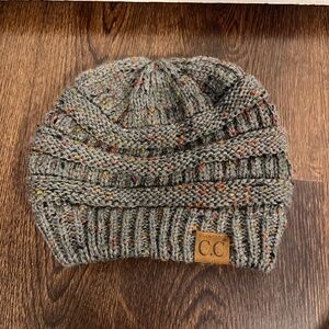 C.C. Cable Knit Dark Grey Beanie